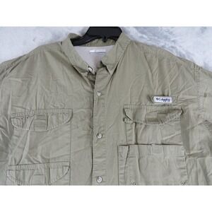 Columbia PFG Shirt Mens 2XL Beige Vented Fishing‎ Outdoor Short Sleeve Pockets